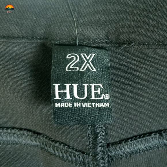 NWT HUE Cropped Pants Black Stretch Pull-On Pockets Jeggings Women's Plus Sz 2X - Picture 8 of 13